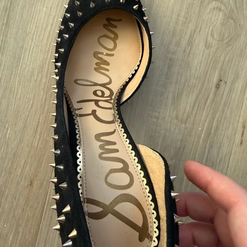 Sam Edelman Hadlee d’Orsay Heels in Black Suede With Studs - Picture 3 of 6